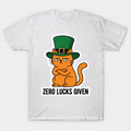 Funny St. Patrick's Day Grumpy Cat - Zero Lucks Given T-Shirt